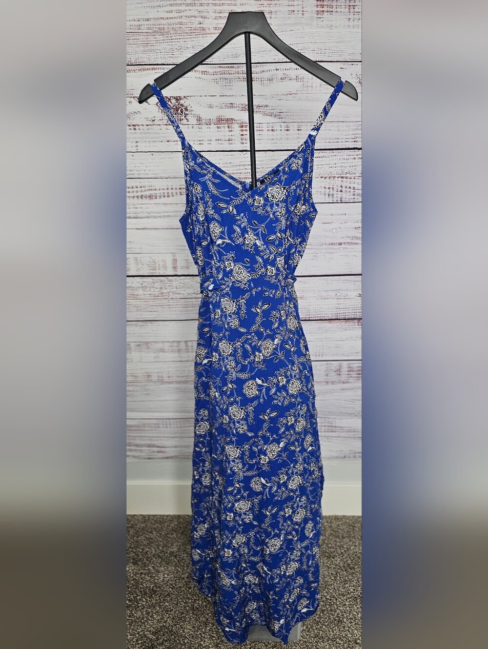 MSK Blue Floral Sleeveless Dress